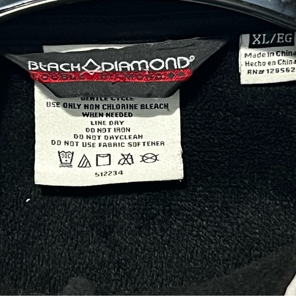 Black Diamond Double Diamond Fleece Lined Soft Shell Jacket Black Size XL - Picture 6 of 10